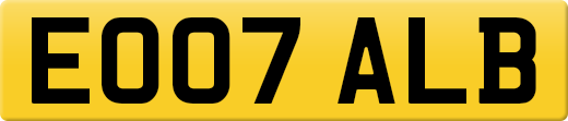EO07 ALB private number plate